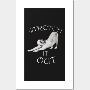 Cat Yoga Shirt Funny Quote STRETCH IT OUT Cute Kitty Workout Posters and Art